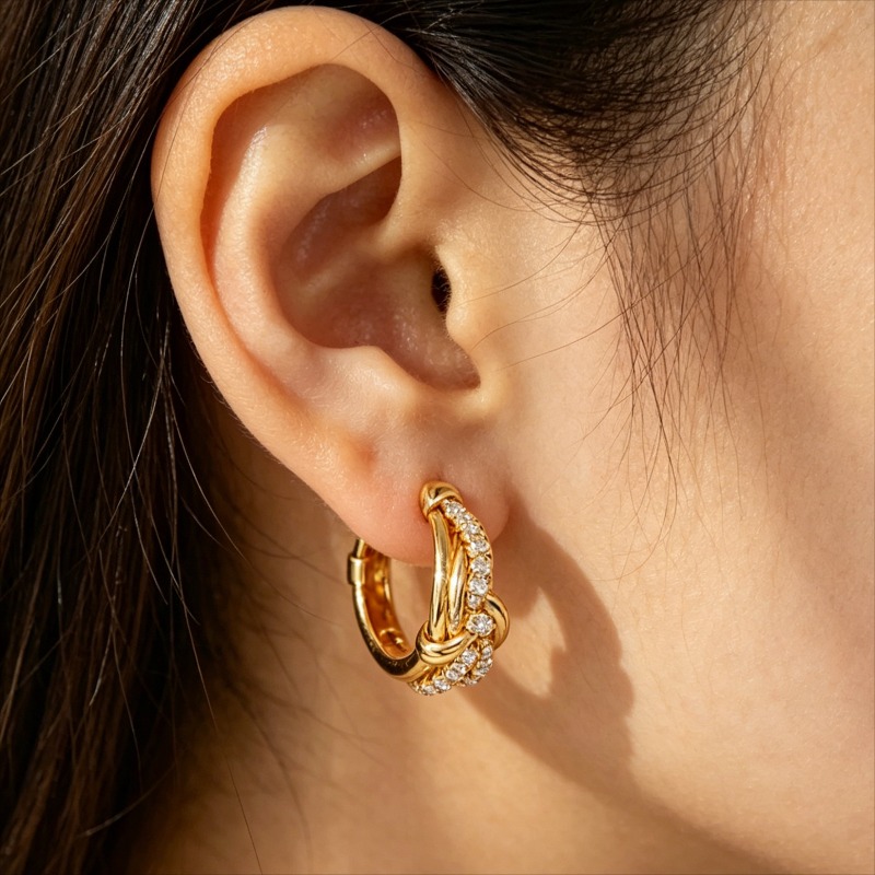 Women's Unique Tassel Stud Earrings with Zirconia, Evening Jewelry